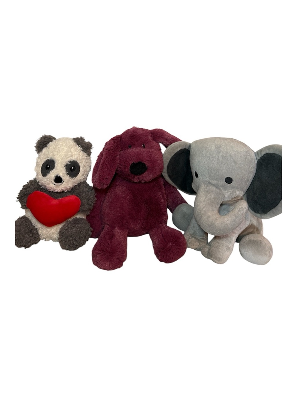 Plush Stuffed Animal LOT OF 3 Aurora Dexter & Bedtime Originals Humphrey & Panda